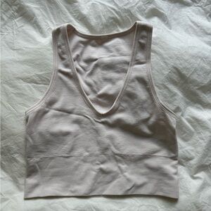 Athleta Aurora Crop Rib Tank S Veil Grey